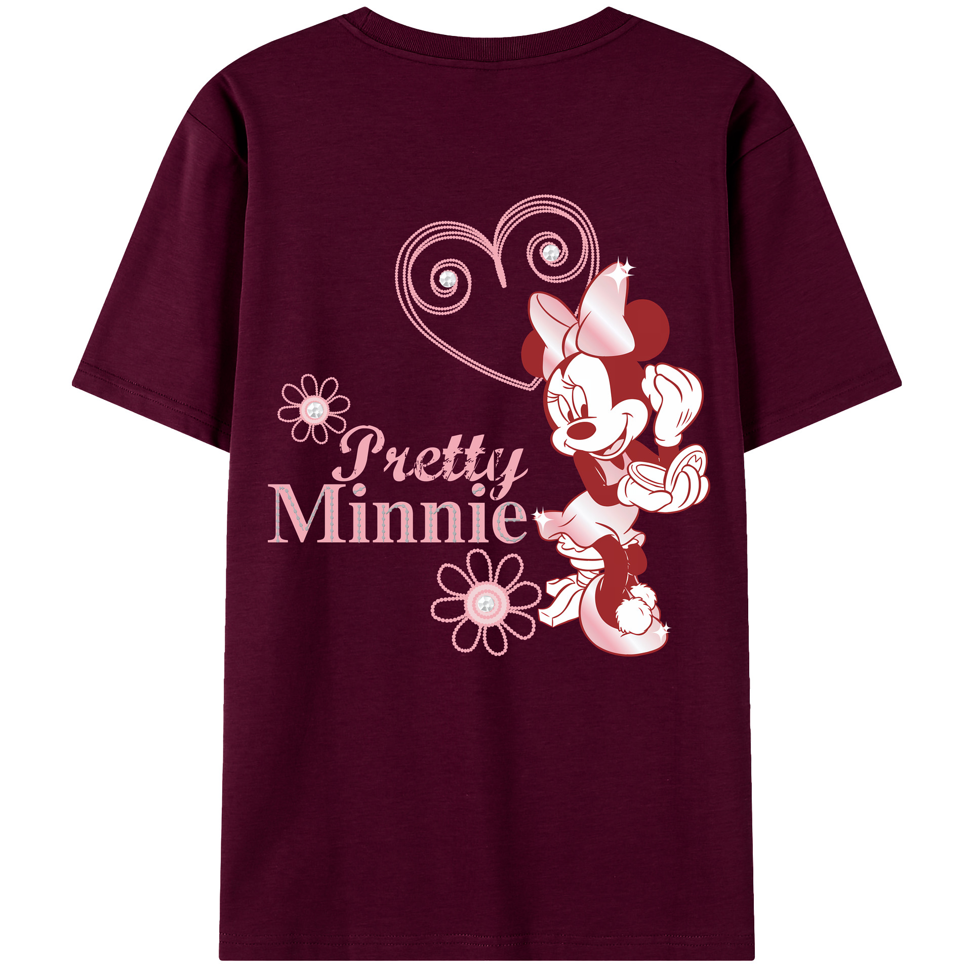 （画像用） ミッキーマウス Mickey Mouse レディース半袖Tシャツ(バックプリント)
